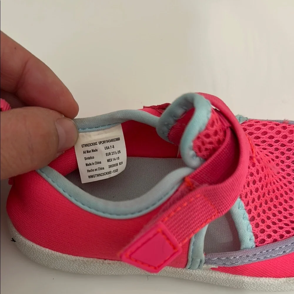 Wonder Nation Pink and Gray Water Shoes with Velcro Strap